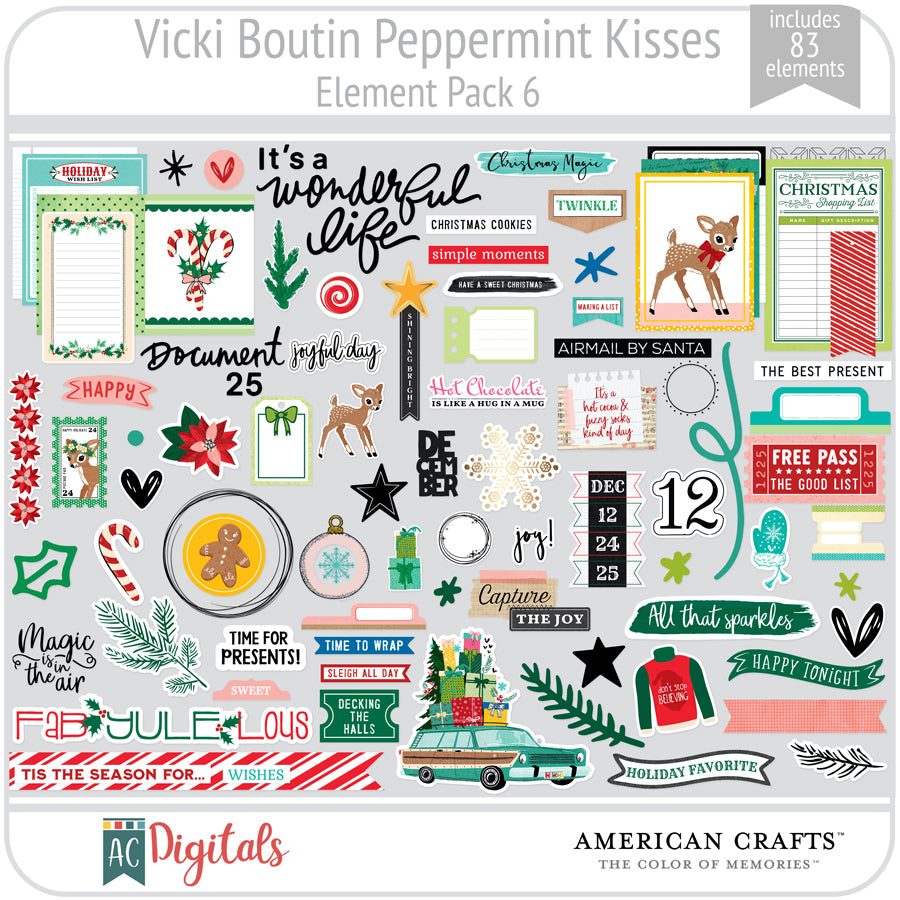 Peppermint Kisses Element Pack 6