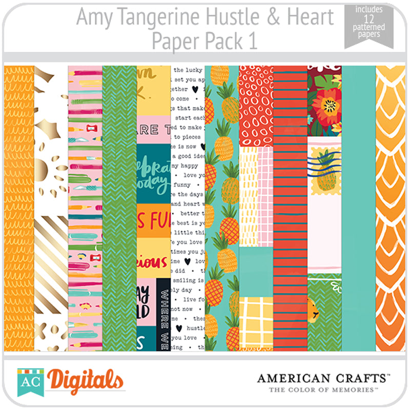 Amy Tangerine Hustle and Heart Paper Pack 1