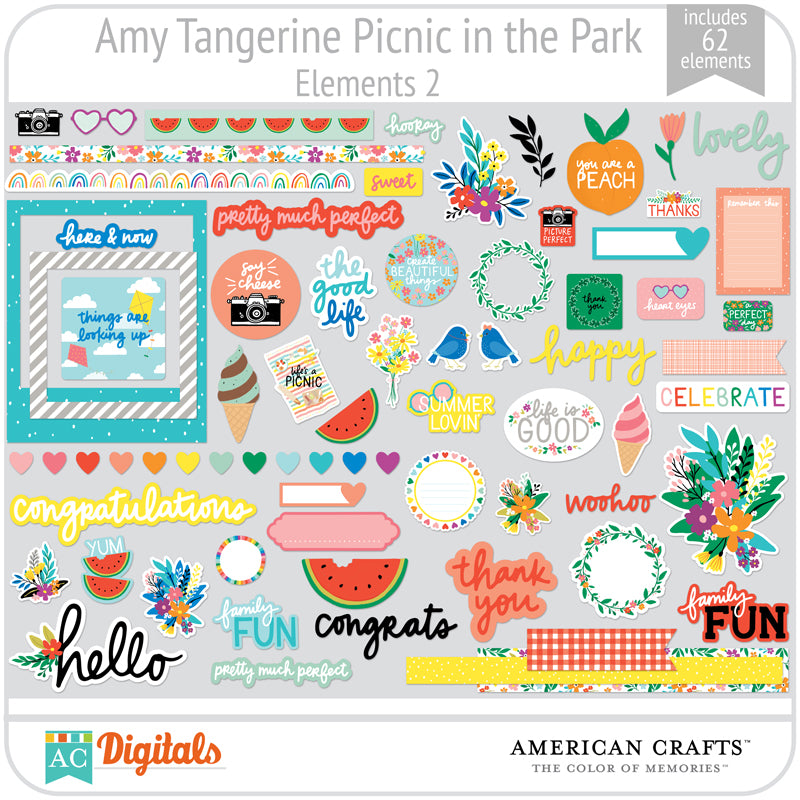 Amy Tangerine Picnic in the Park Element Pack 2