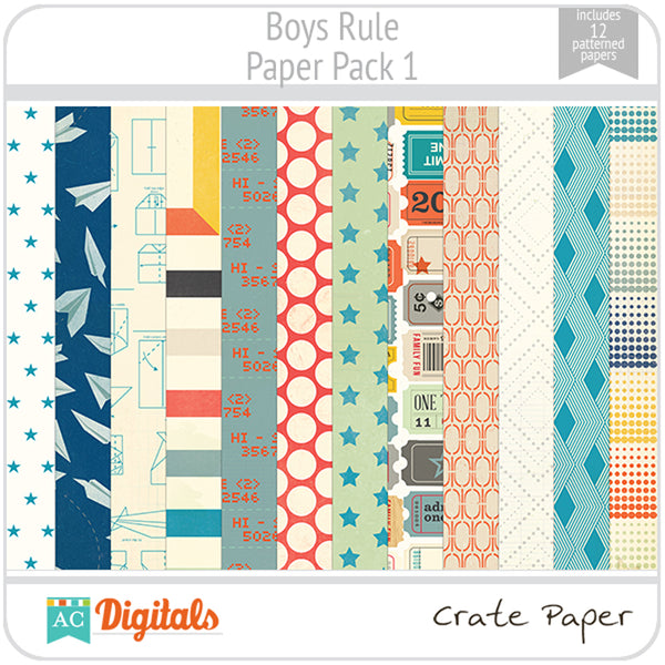 Boys Rule Paper Pack 1