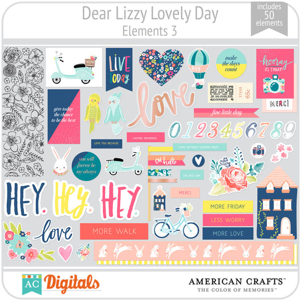 Dear Lizzy Lovely Day Element Pack 3