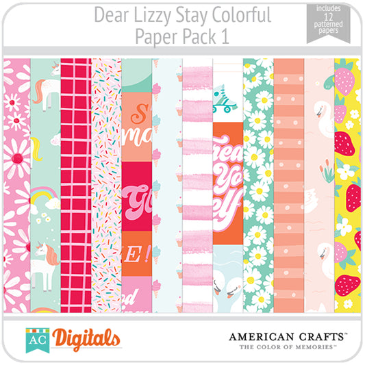 Dear Lizzy Stay Colorful Paper Pack 1