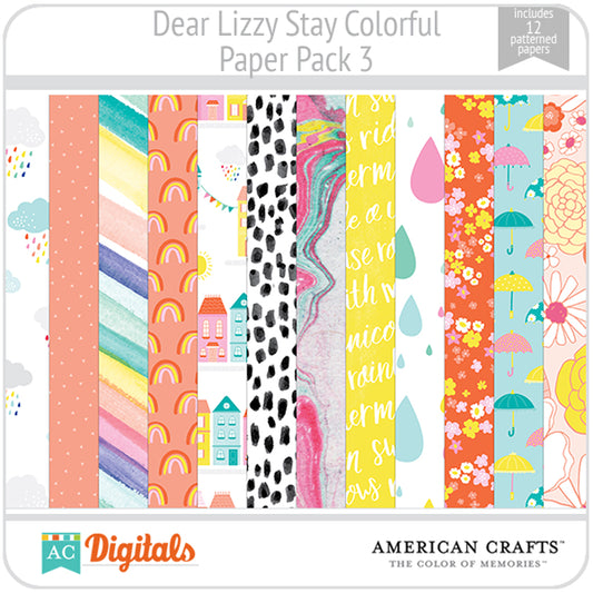 Dear Lizzy Stay Colorful Paper Pack 3