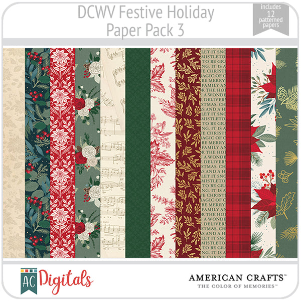 Festive Holiday Paper Pack 3