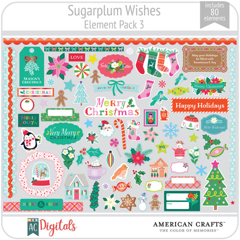 Sugarplum Wishes Element Pack 3