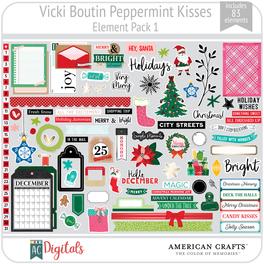 Peppermint Kisses Element Pack 1