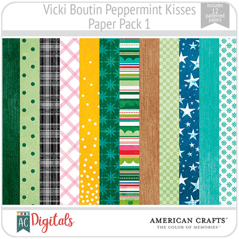 Peppermint Kisses Paper Pack 1