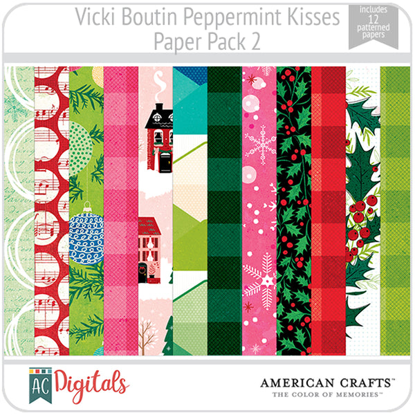 Peppermint Kisses Paper Pack 2