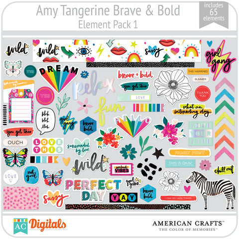 Amy Tangerine Brave & Bold Element Pack 1