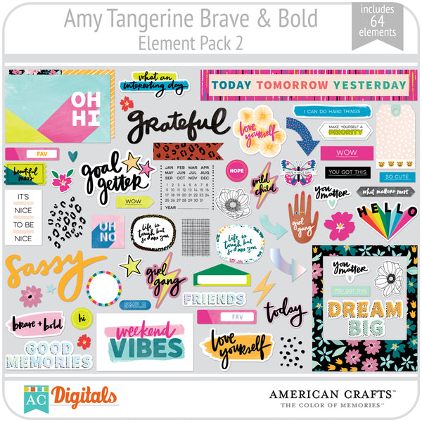 Amy Tangerine Brave & Bold Element Pack 2