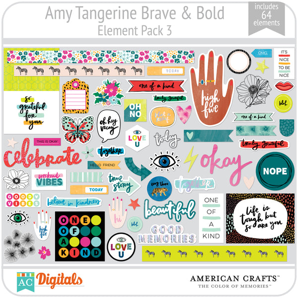 Amy Tangerine Brave & Bold Element Pack 3