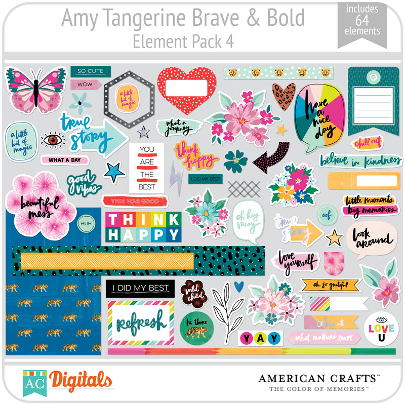 Amy Tangerine Brave & Bold Element Pack 4