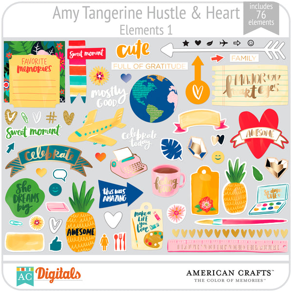 Amy Tangerine Hustle and Heart Element Pack 1