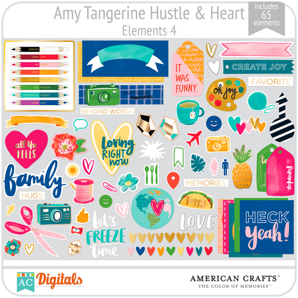 Amy Tangerine Hustle and Heart Element Pack 4