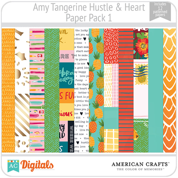 Amy Tangerine Hustle and Heart Paper Pack 1