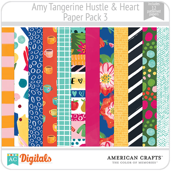 Amy Tangerine Hustle and Heart Paper Pack 3