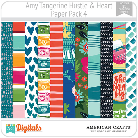 Amy Tangerine Hustle and Heart Paper Pack 4