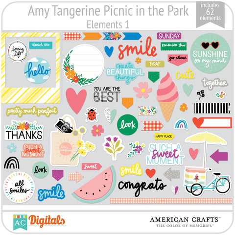 Amy Tangerine Picnic in the Park Element Pack 1