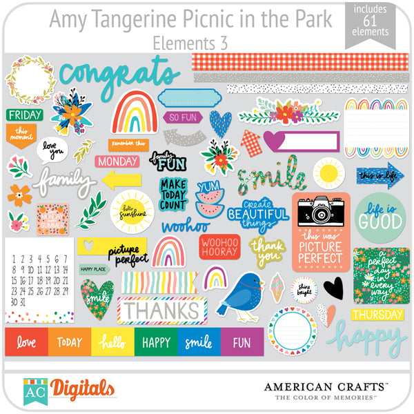 Amy Tangerine Picnic in the Park Element Pack 3