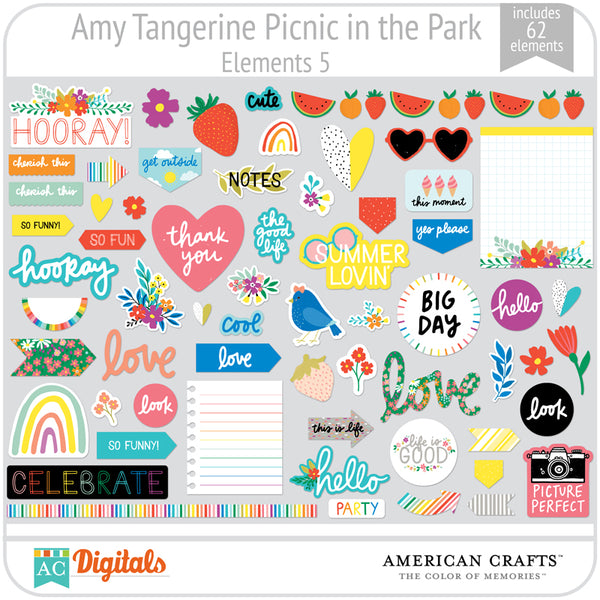 Amy Tangerine Picnic in the Park Element Pack 5