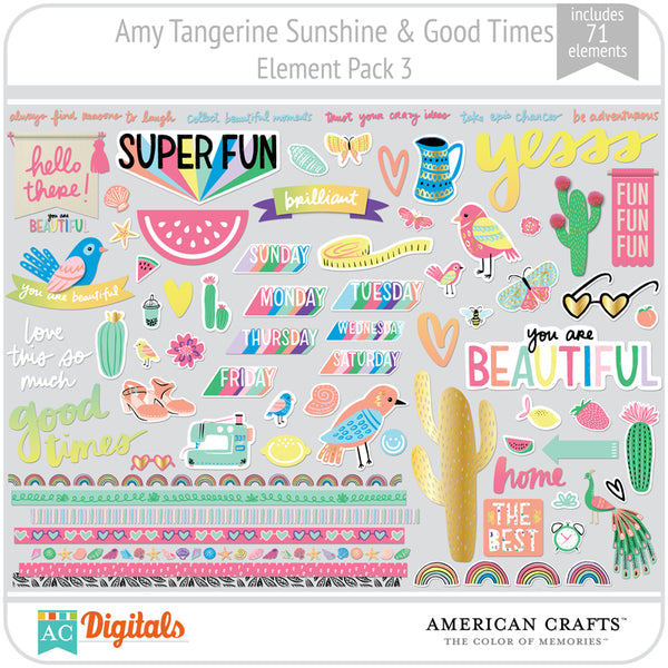 Amy Tangerine Sunshine & Good Times Element Pack 3