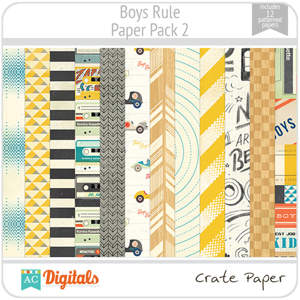 Boys Rule Paper Pack 2