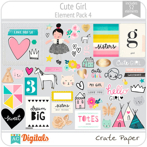 Cute Girl Paper Pack 2