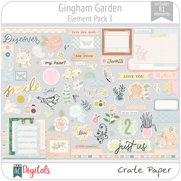 Gingham Garden Element Pack 3