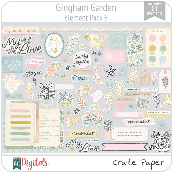 Gingham Garden Element Pack 6