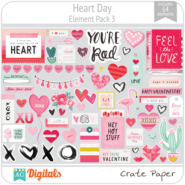 Heart Day Element Pack 3