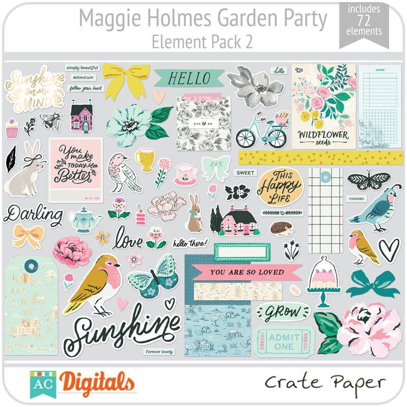 Maggie Holmes Garden Party Resin Stickers 20/Pkg-Gold Glitter – American  Crafts