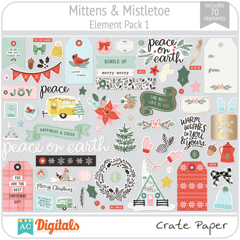 Mittens & Mistletoe Element Pack 1