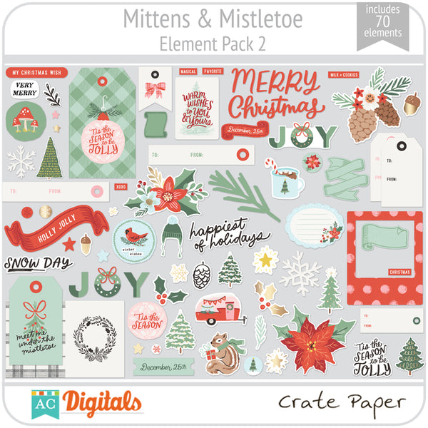 Mittens & Mistletoe Element Pack 2