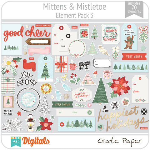Mittens & Mistletoe Element Pack 3