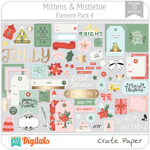 Mittens & Mistletoe Element Pack 4
