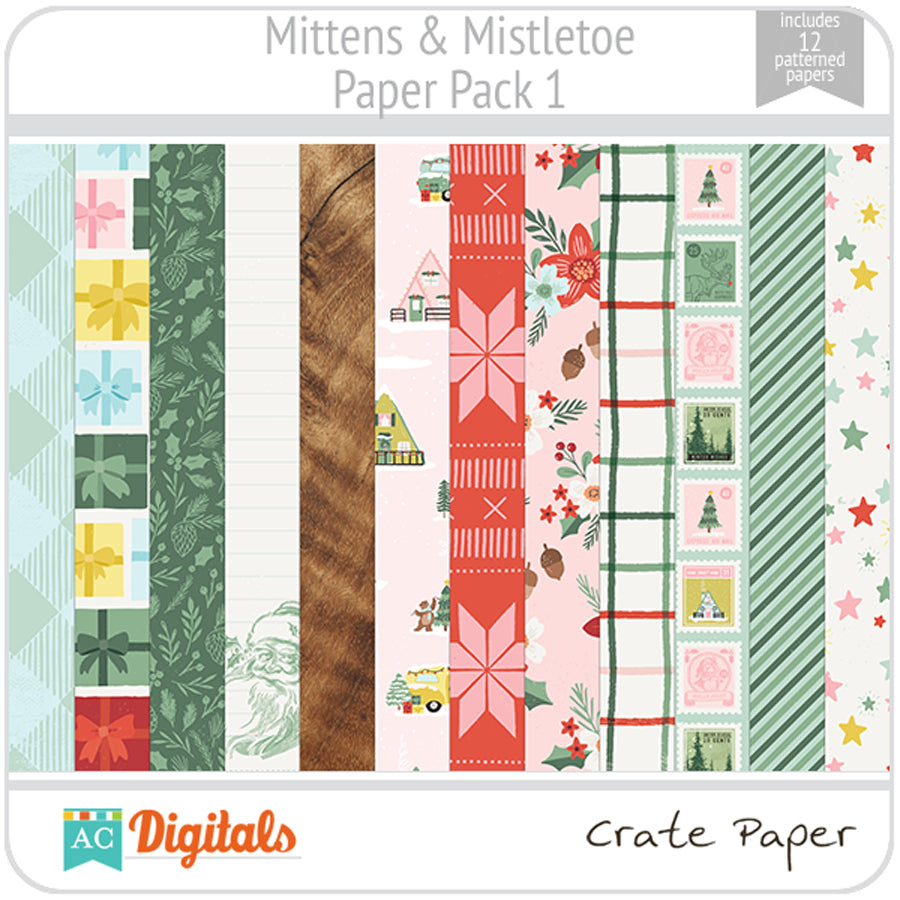 Mittens & Mistletoe Paper Pack 1