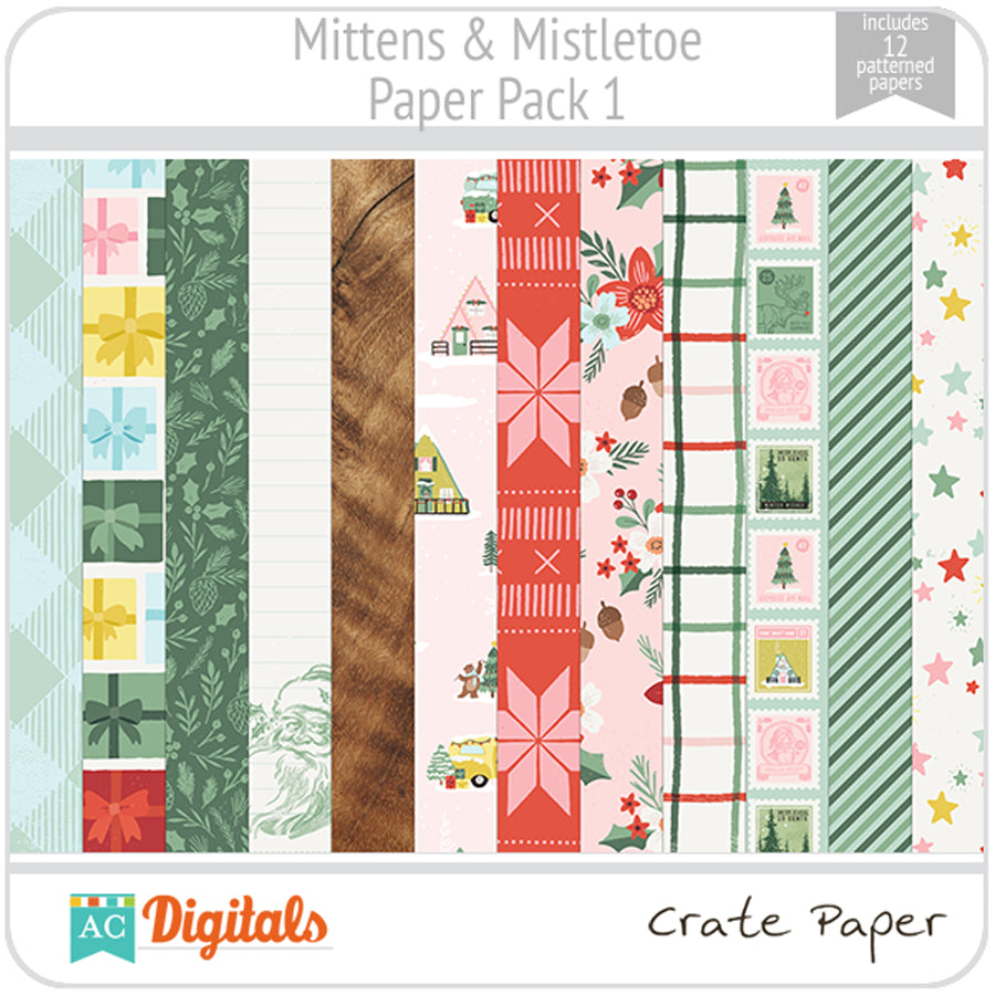 Mittens and Mistletoe Puffy Stickers - Crate Paper