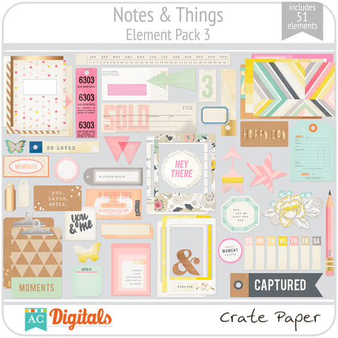 Notes & Things Element Pack 3