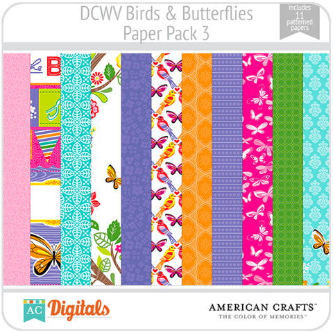 Birds & Butterflies Paper Pack 3