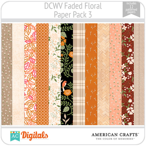 Faded Floral Paper Pack 3
