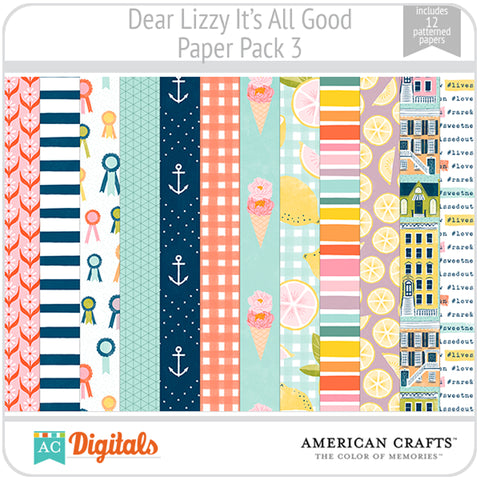Dear Lizzy It's All Good Paper Pack 3