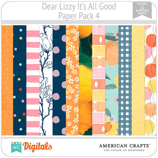 Dear Lizzy It's All Good Paper Pack 4