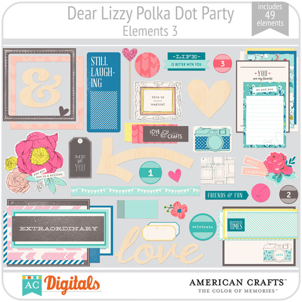 Dear Lizzy Polka Dot Party Element Pack 3