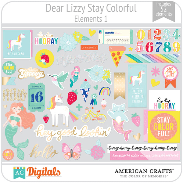 Dear Lizzy Stay Colorful Element Pack 1