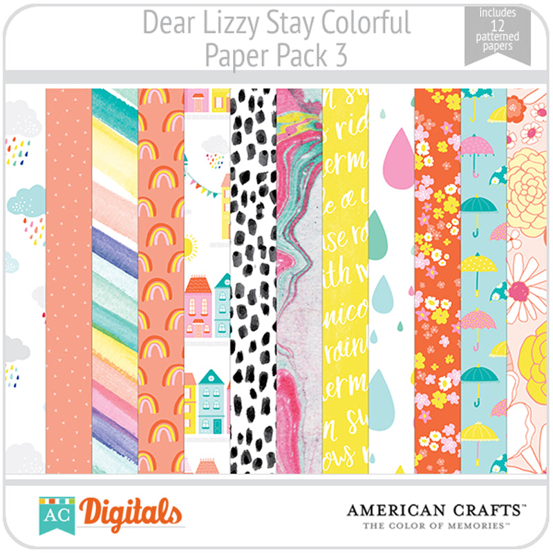Dear Lizzy Stay Colorful Paper Pack 1