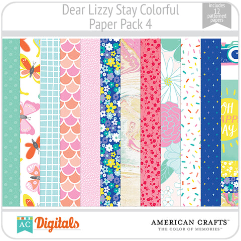 Dear Lizzy Stay Colorful Paper Pack 4