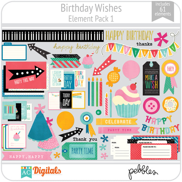 Birthday Wishes Element Pack 1