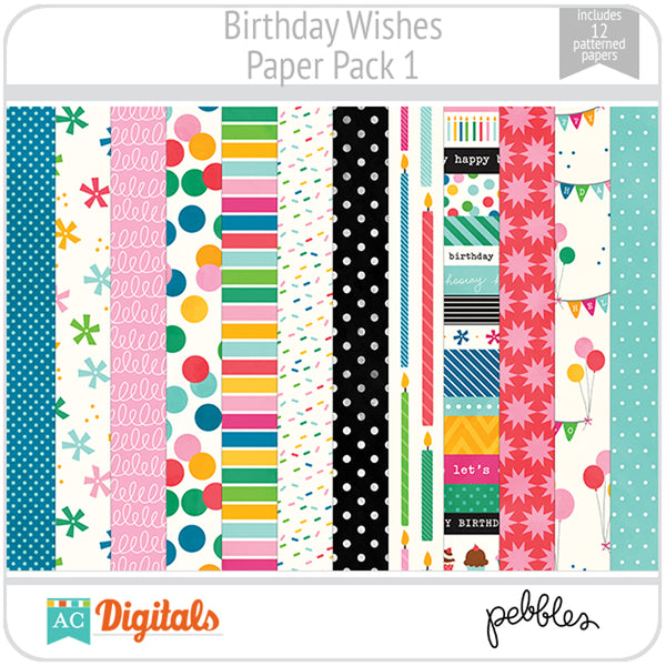 Birthday Wishes Paper Pack 1