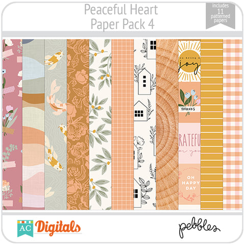 Peaceful Heart Paper Pack 4
