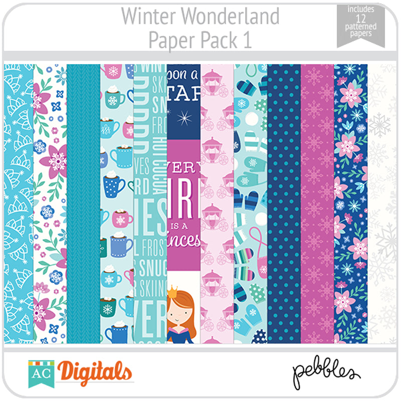 Winter Wonderland -Scrapbooking Paper Pack Winter Scrapbook Paper